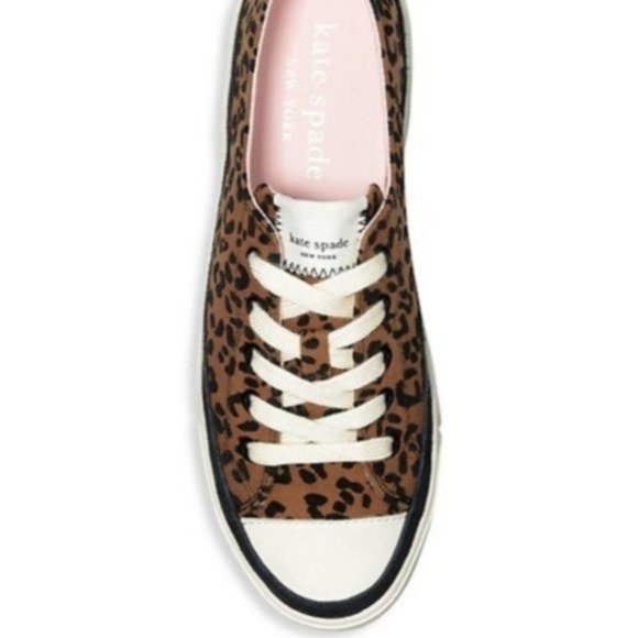 kate spade new york Kaia Leopard-Print Suede Platform Sneakers - Picture 2 of 8